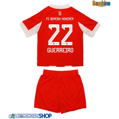 Maglie da calcio Bayern Munich Raphael Guerreiro #22 Prima Maglia Bambino 2025-26 Manica Corta + Pantaloni corti)